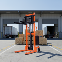 Chariot élévateur à palettes électrique manuel rechargeable en usine 1T, neuf ou d'occasion, alimenté par batterie pour entrepôt de vente au détail
