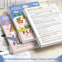 Carnet à spirale Kawaii Floral Adventure Design, thème fleurs amusantes, journal à feuilles mobiles, journal d'écriture A5 à couverture rigide pour étudiants