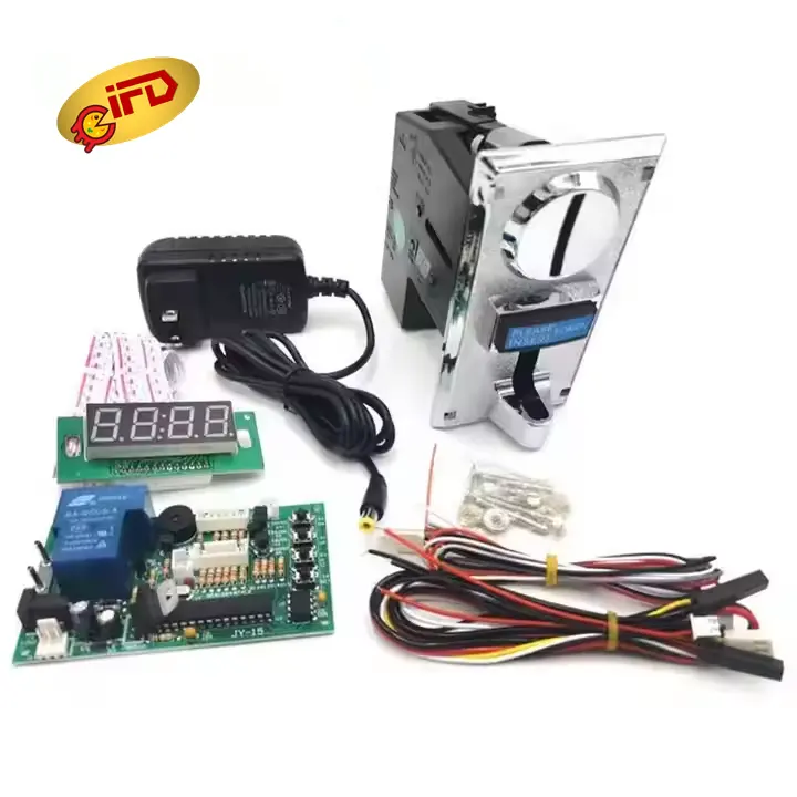 Ifd 616 12V Timer Printplaat Met 6 Waarden Multi Coin Acceptor 12V 2a Voedingsadapter Voor Automaat