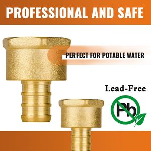 Conexiones de Latón sin Plomo de 1/2" <span class=keywords><strong>PEX</strong></span> a 1/2" NPT Hembra, Cabeza Hexagonal Recta, Certificación NSF y CUPC, Estándar <span class=keywords><strong>PEX</strong></span> F1807, Fábrica China - Product Image 5