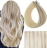 Extensions de cheveux humains à trame fine et invisible, volume épais aux pointes, 100% cheveux humains européens russes, de 14 à 26 pouces