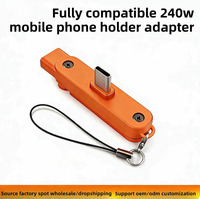 Base de Carga Rápida 2 en 1, 240W, Puerto USB-C, Adaptador de Cargador de Escritorio, Plegable, Multiángulo, Cables de Datos Desmontables para Teléfono Celular