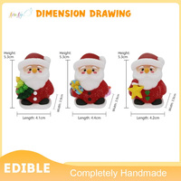 Adornos Comestibles para Pasteles con Certificación Halal al por Mayor, Adornos de Papá Noel para Decoración de Pasteles Navideños