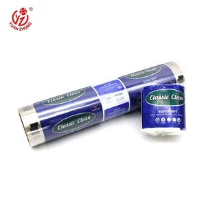 Impreso personalizado de plástico PE película de embalaje para rollo de papel higiénico/papel de envoltura de tejido de embalaje rollo de película