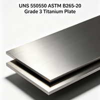 Plaque de titane pur de qualité commerciale JFE UNS R50550 ASTM B265-20 Grade 3, haute résistance, anti-corrosion, découpe sur mesure pour l'industrie chimique