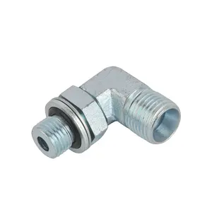 CARBON STEEL 90 ELBOW NPT MALE/NPSM FEMALE 60 CONE HYDRAULIC HOSE FITTING