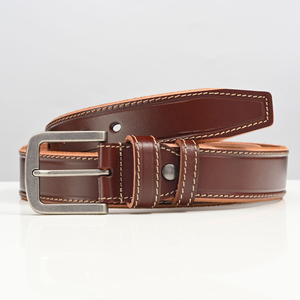 Men's Fashionable Cow Hide Genuine Leather Designer Stitching Design High Quality Luxury Business Casual Style Custom <b>Belt</b> - Product Image 2