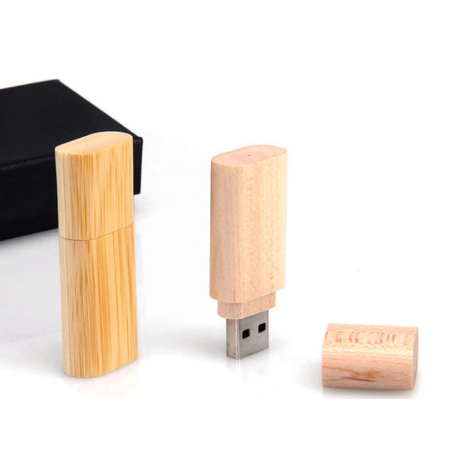 Popular Simple Customized Logo 4GB 8GB USB 2.0 Memory Drive Wooden 32GB 64GB 16GB Flash Chip Laser Engraved Box Packed"