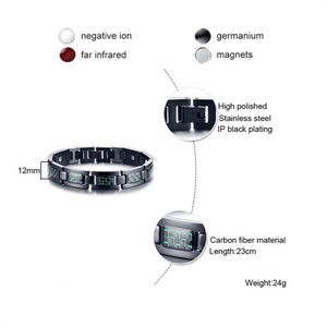 Bracelet magnétique de thérapie en fibre de carbone et acier inoxydable pour hommes, vente en gros - Product Image 6