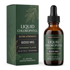 Gouttes de chlorophylle liquide 6000mg 2 fl oz (59ml) |   120 portions de complément alimentaire à la menthe poivrée, formule personnalisée OEM ODM - Product Image 2