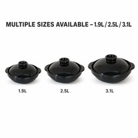 Casserole en céramique noire brillante avec couvercle, pot peu profond en grès haute brillance, compatible four, ustensile de cuisine, vente en gros