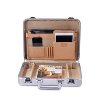 Porte-documents en aluminium léger pour ordinateur portable pour hommes Sac d'affaires quotidien confortable avec toucher de luxe en cuir PU étanche