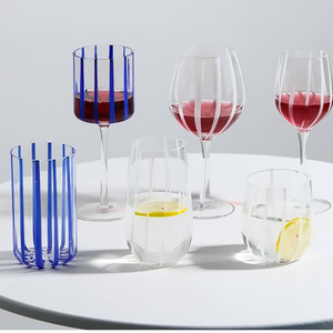 <span class=keywords><strong>Verre</strong></span> à vin rayé moderne en <span class=keywords><strong>verre</strong></span> transparent – Grande Vente - Product Image 1