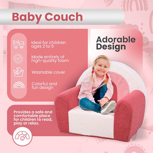 Children's Plush <b>Sofa</b> Chair 54x45x40 Cm With Armrests For 2-4 Years <b>Kids</b> Reading Seat Soft Fabric High Elastic Foam Filling - Product Image 2