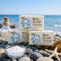 Savon en barre au lait de chèvre et au sel marin pour enfants, exfoliant doux, nettoyant, pour peaux sensibles, hydratant, apaisant, soin des peaux sèches