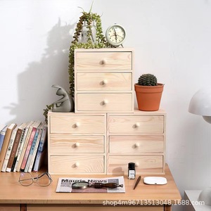 Simple Wooden Desktop <b>Storage</b> <b>Box</b> 3 <b>Drawer</b> Organizer For Jewelry Cosmetic Office Home Use - Product Image 4