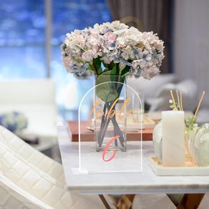 20個 クリアアーチ型アクリルサイン <span class=keywords><strong>DIY</strong></span> ウェディングテーブルナンバースタンド 無地アーチ型トップアクリルシート テーブルナンバーホルダー ディスプレイラック - Product Image 6