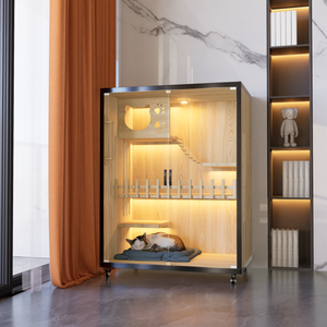 Casa de Madera para Gatos de Interior, Espaciosa, Extra Grande, con Poste Rascador, Fácil Instalación, Fácil de Limpiar, para Uso en Todas las Estaciones - Product Image 4