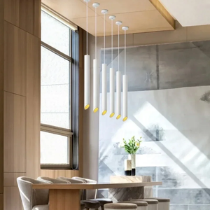 Lámparas Colgantes Modernas LED Atenuables de Ahorro de Energía, Diseño Nórdico, AC220V 7W 12W, Lámparas de <span class=keywords><strong>Tubo</strong></span> Largo Blancas/Negras para <span class=keywords><strong>Cocina</strong></span>, Comedor - Product Image 3