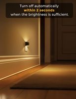 ZHILAI Mini Lampe de Nuit LED Moderne 1W Blanc Chaud à Capteur, Intensité Réglable, à Brancher pour Chambre et Salle de Bain