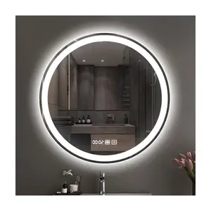 Benutzer definierte Wand Silber Spiegel Runde LED-Spiegel Badezimmer mit Spiegel mit LED-Leuchten