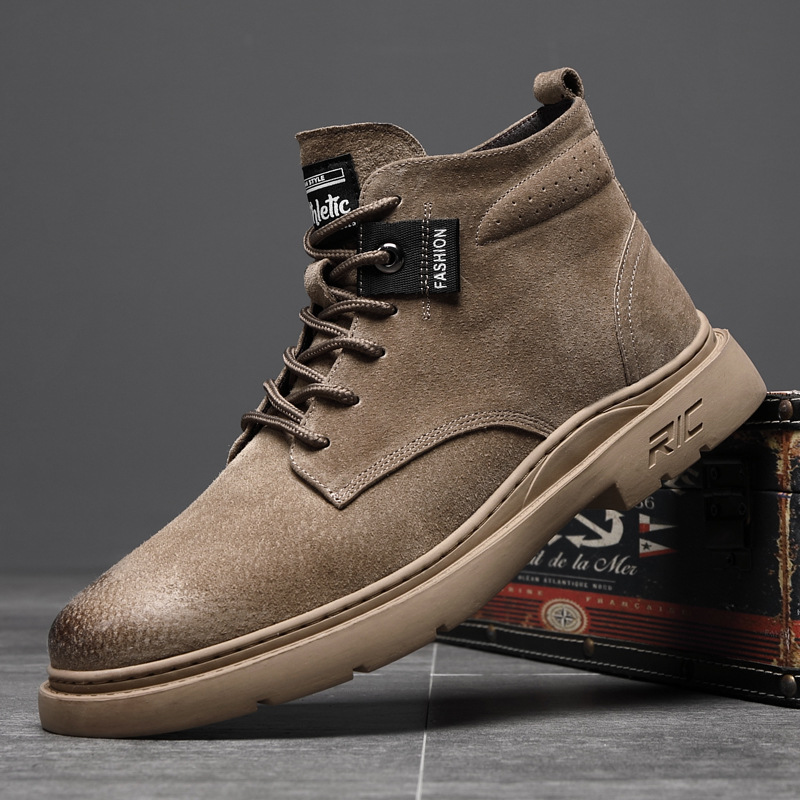 Высококачественные кожаные ботинки в стиле ретро, повседневные резиновые зимние ботинки для мужчин
