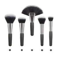 Ensemble de pinceaux de maquillage professionnels Ms.Miau, 40 pièces, poils naturels, manches en bois, pour le maquillage du visage, le mélange de fond de teint, les ombres à paupières