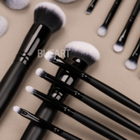 Quotidien reine et Mor-phe16 pièces Nano cheveux noir mat poignée poudre pinceaux de maquillage qualité supérieure et sensation de luxe Logo personnalisé