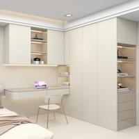 Armoire de bureau en chêne massif à grain naturel avec vitrine en verre trempé pour chambre privée de villa rétro du milieu du siècle