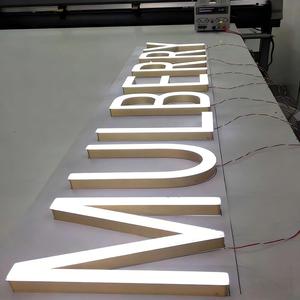 Enseigne LED personnalisée avec logo rétroéclairé pour les entreprises, les magasins, utilisation en extérieur, acrylique, acier inoxydable, installation facile, signalétique 3D - Product Image 2