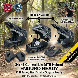 <span class=keywords><strong>Casque</strong></span> de <span class=keywords><strong>VTT</strong></span> <span class=keywords><strong>Enduro</strong></span> avec système de ventilation 7 points, support pour caméra d'action et porte-lunettes – Série Trail pour la vente B2B et l'étiquetage privé - Product Image 1