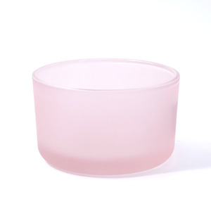 Luxury 3 Wick Wholesale Curved Bottom Custom Logo <strong>Candle</strong> Vessels Glass <strong>Pink</strong> Frosted <strong>Candle</strong> Jars with Lids for <strong>Candle</strong> Making - Product Image 1
