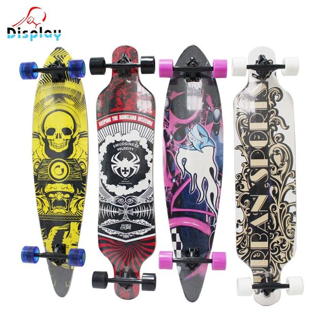 2022 New Adult Skateboard, Four-wheeled Dancing Scooter Long Board Full Face Matte Sticker