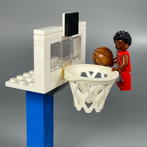 Bausteine für Kinder MOC Kleinpartikel-Bausatz Fußball Basketball Ständer Sport Eltern-Kind-Spielzeug - Product Image 4