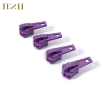 Taille personnalisée, multicolore, fermeture à glissière à verrouillage automatique pour bricolage accessoire de vêtement, extracteur de fermeture à glissière en nylon violet avec matière plastique