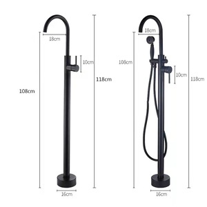 Robinets de baignoire autoportants à poignée unique design moderne Vente à chaud en laiton Mélangeur de douche avec jet de pluie Robinet de salle de bains avec <span class=keywords><strong>support</strong></span> de filtre - Product Image 5