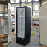 Congélateur vertical à dégivrage automatique, porte vitrée, refroidissement par air, éclairage LED, congélation profonde, pour café