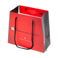 Bolsa de Cartón Mate Roja y Negra de Lujo, Ecológica y Reciclable, con Logotipo Personalizado, para Cosméticos, con Asa de Cuerda de Algodón Negra
