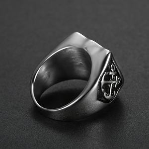 Anillos de Acero Inoxidable para Hombre con Cruz Celta, Ancla Náutica, Escudo, Crucifijo, Ancla de Pirata y Ancla Cuadrada - Product Image 4
