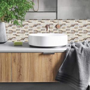 <span class=keywords><strong>Carrelage</strong></span> <span class=keywords><strong>mural</strong></span> auto-adhésif de 12 "x 12", carreaux brun mixte, mise à niveau, <span class=keywords><strong>carrelage</strong></span> en vinyle plus épais - Product Image 5