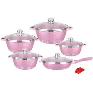 Ensemble de casseroles en aluminium antiadhésif 12 pièces en marbre durable, ensemble d'ustensiles de cuisine, meilleur cadeau pour une occasion de pendaison de crémaillère - Product Image 5