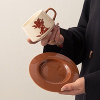 JINXIN Tasse à thé en grès de conception classique personnalisée, tasse à thé avec poignée en céramique personnalisée, ensembles de tasses en céramique à taux d'imposition préférentiel de l'UE 17.9%