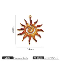 Dije de Sol de Acero Inoxidable, Dijes de Sol Creativos para la Fabricación de Joyería DIY