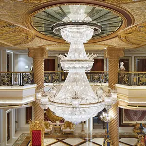 Lampadario di cristallo di lusso con grande progetto di alta qualità per la decorazione della Lobby dell'hotel