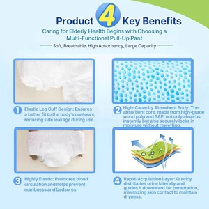 Kaida Couches-culottes jetables extra épaisses pour adultes, pour l'incontinence féminine, avec SAP et bande adhésive simple, qualité japonaise, pour l'urine - Product Image 2