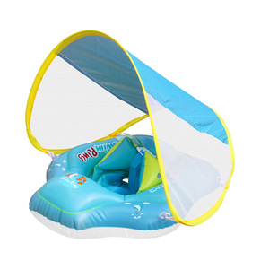Anneau de natation gonflable pour bébé <span class=keywords><strong>avec</strong></span> pare-soleil amovible flottant pour <span class=keywords><strong>piscine</strong></span> - Product Image 2