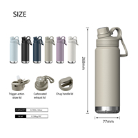Bouteille d'eau en acier inoxydable sans plomb double isolation en acier inoxydable 24oz bouteille de sport bouilloire verres pour le sport