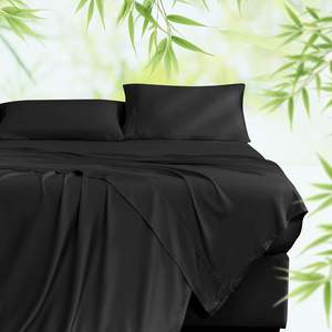 100% ensemble de <span class=keywords><strong>draps</strong></span> en bambou de refroidissement pour les dormeurs chauds drap-<span class=keywords><strong>housse</strong></span> évacuant l'humidité avec poche profonde de 40cm <span class=keywords><strong>draps</strong></span> de literie doux et soyeux - Product Image 1