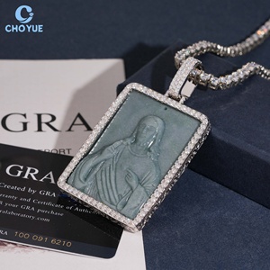 Custom Iced Religious Brilliant Cut Moissanite Claw Setting Pendant 925 Silver 18K Gold Plated Square Charm Hip Hop Unisex Gift - Product Image 2