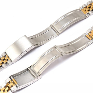 Correa de Reloj de Metal de 13 mm, 17 mm, 18 mm, 19 mm, 20 mm, 21 mm, 22 mm, Extremo Curvo, Acero Inoxidable Sólido, Brazalete Dorado y Plateado para Relojes de Lujo - Product Image 3